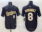 Men's Los Angeles Dodgers #8 Enrique Hernandez Black Gold Limited Stitched Jersey,baseball caps,new era cap wholesale,wholesale hats